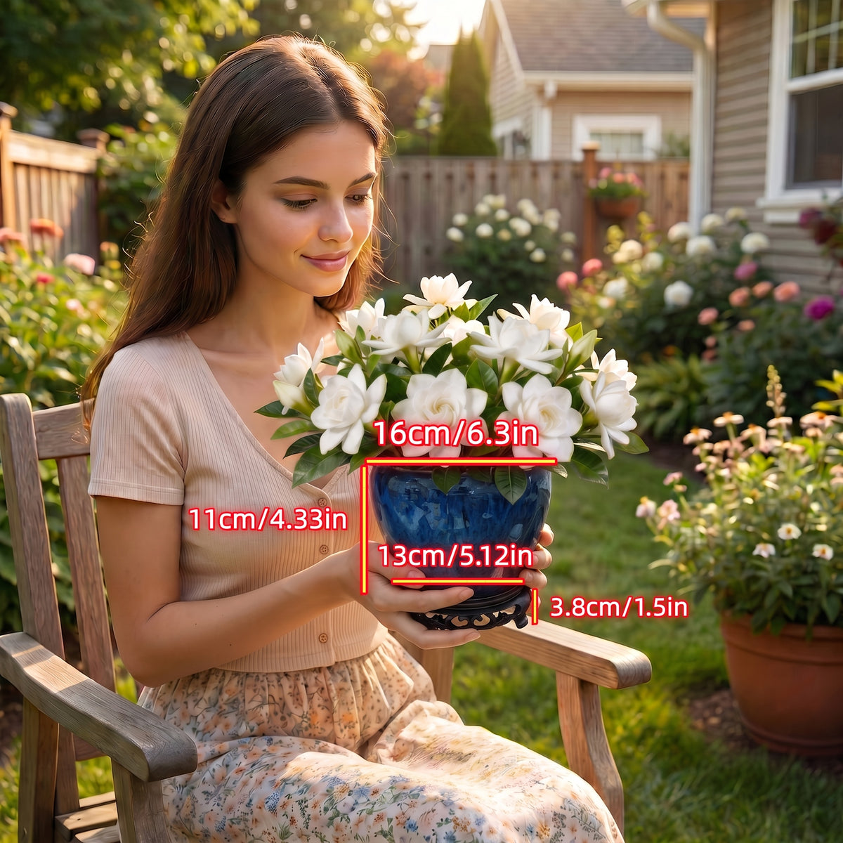 Un pot de fleur + un socle de pot de fleur