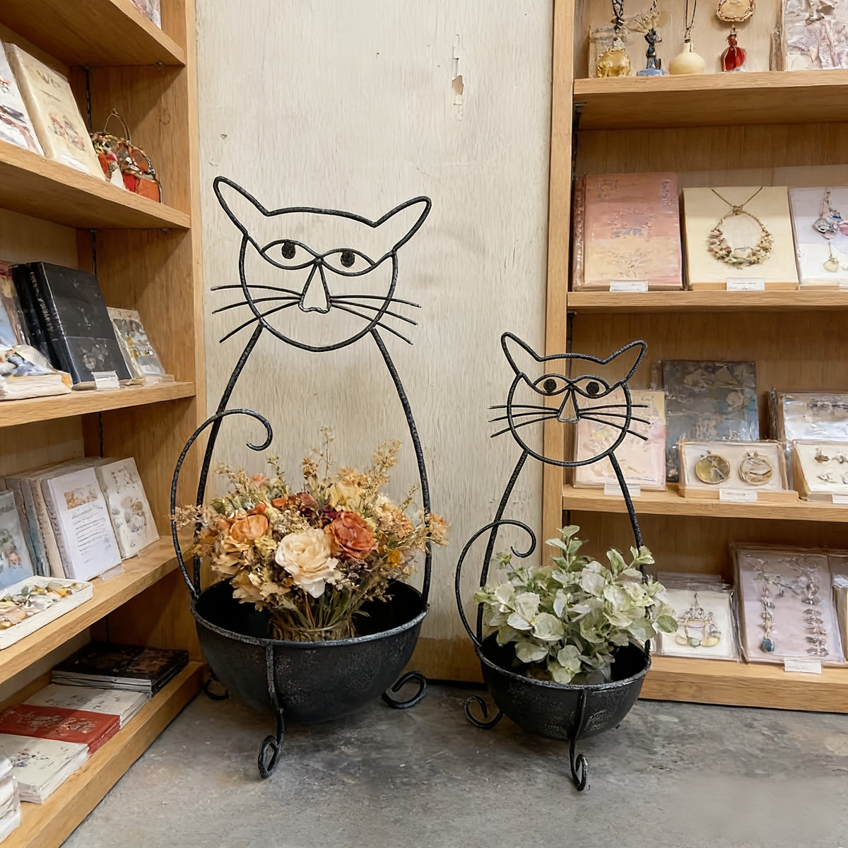 Ensemble de Deux Pots de Fleurs pour Chat (Couleur Plomb)
