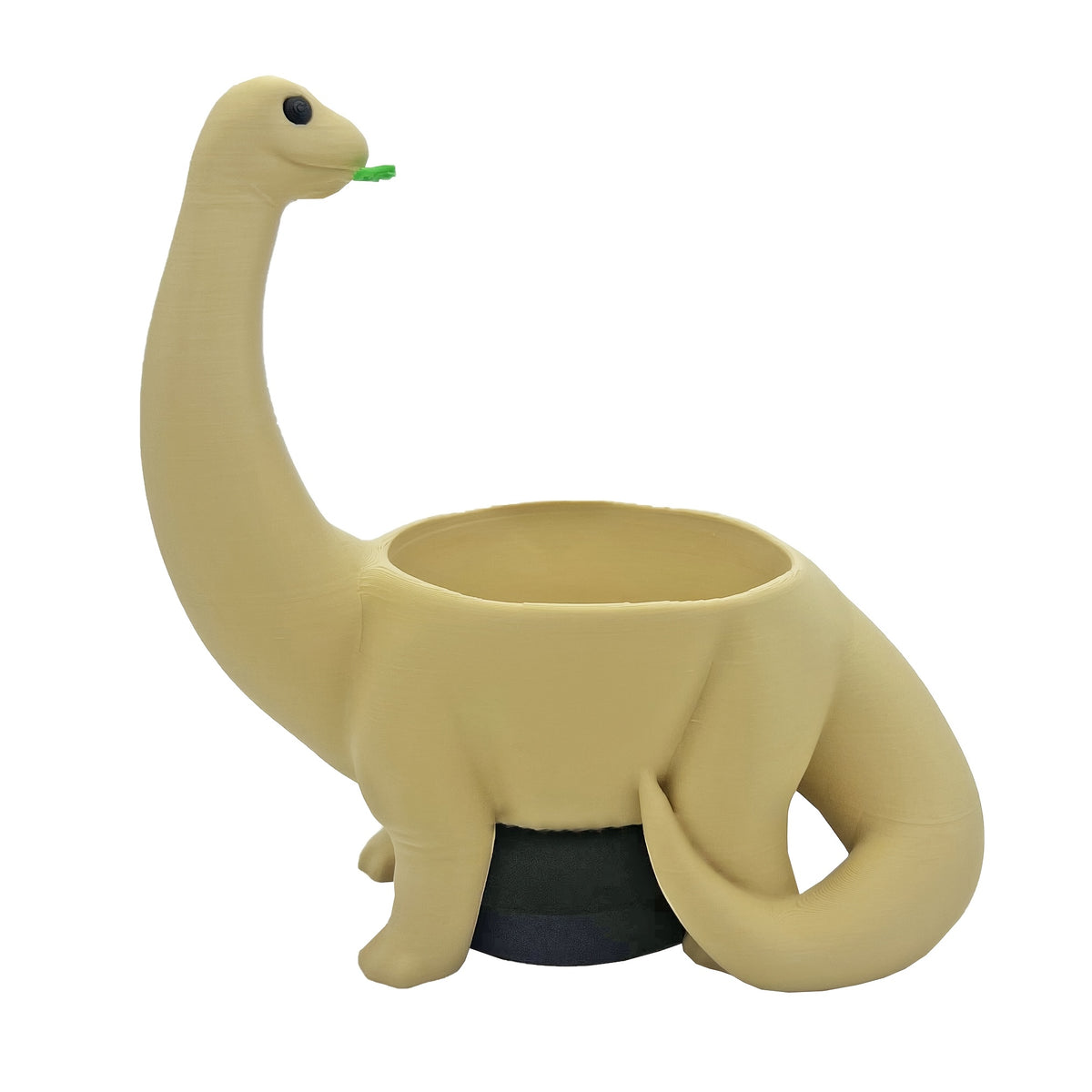 Pot de fleur dinosaure beige 14 cm avec trou de drainage