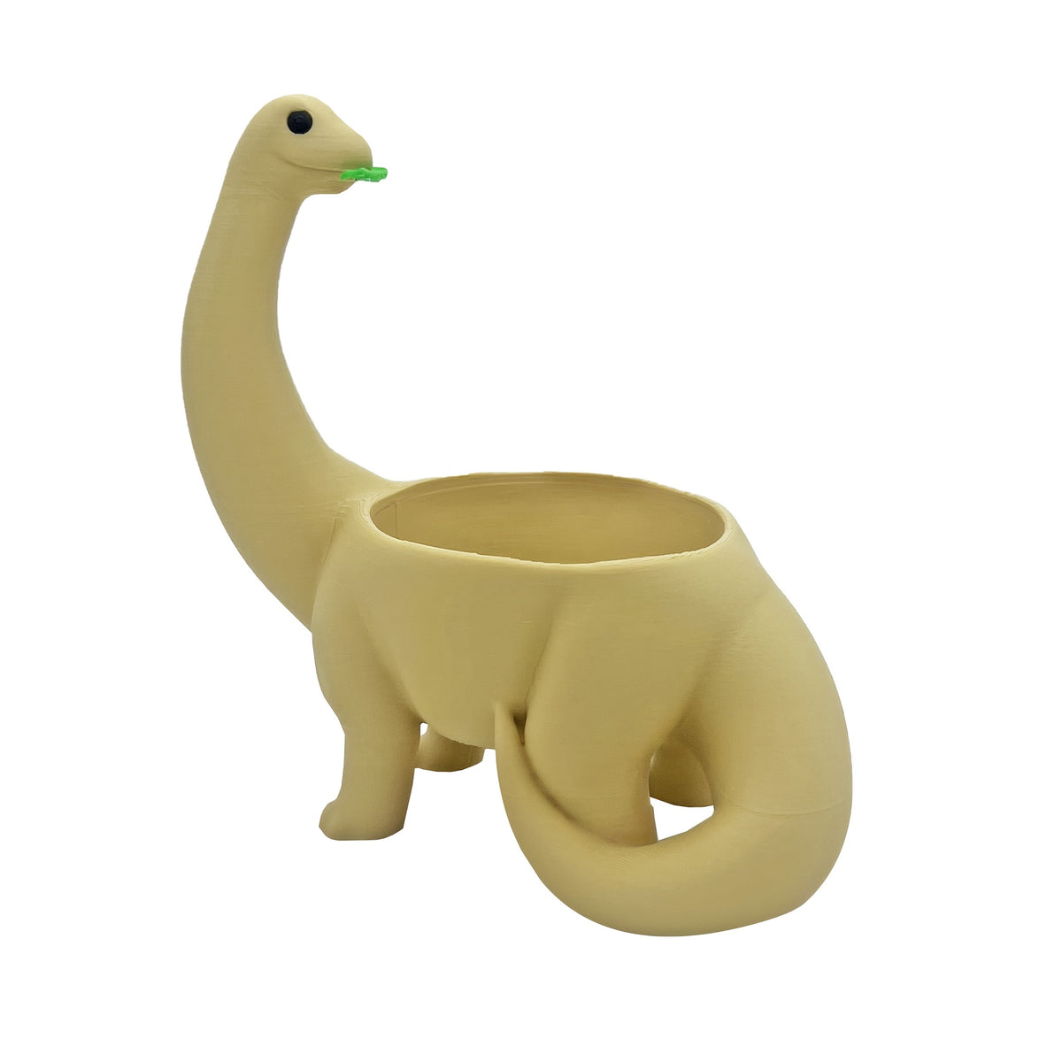 Pot de fleur dinosaure beige 14 cm avec trou de drainage