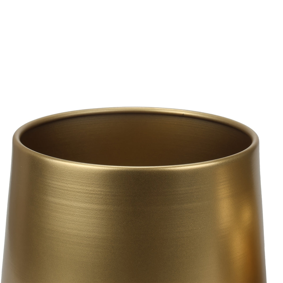 Pot de fleur doré en métal Ø 16 cm avec trou de drainage