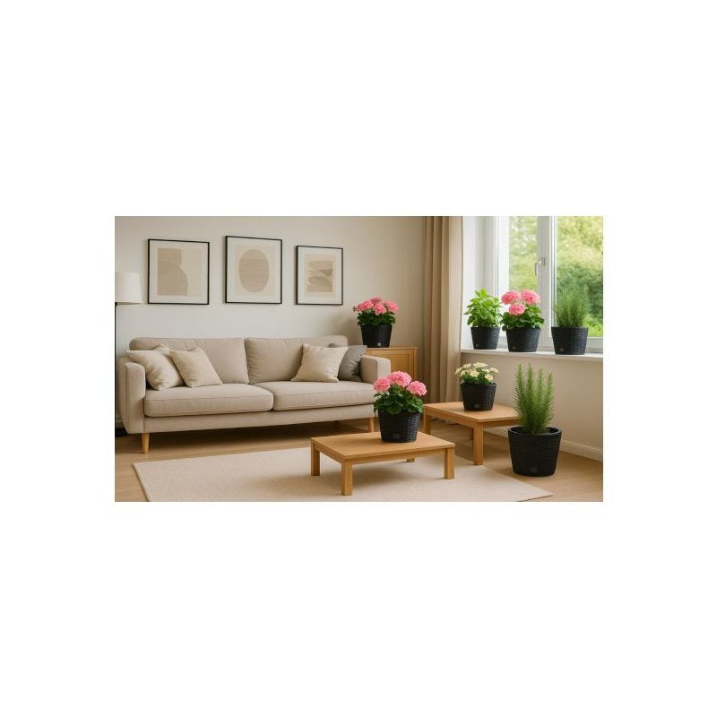 Pot de fleur extérieur effet rotin avec insert Ø 20 à 40 cm