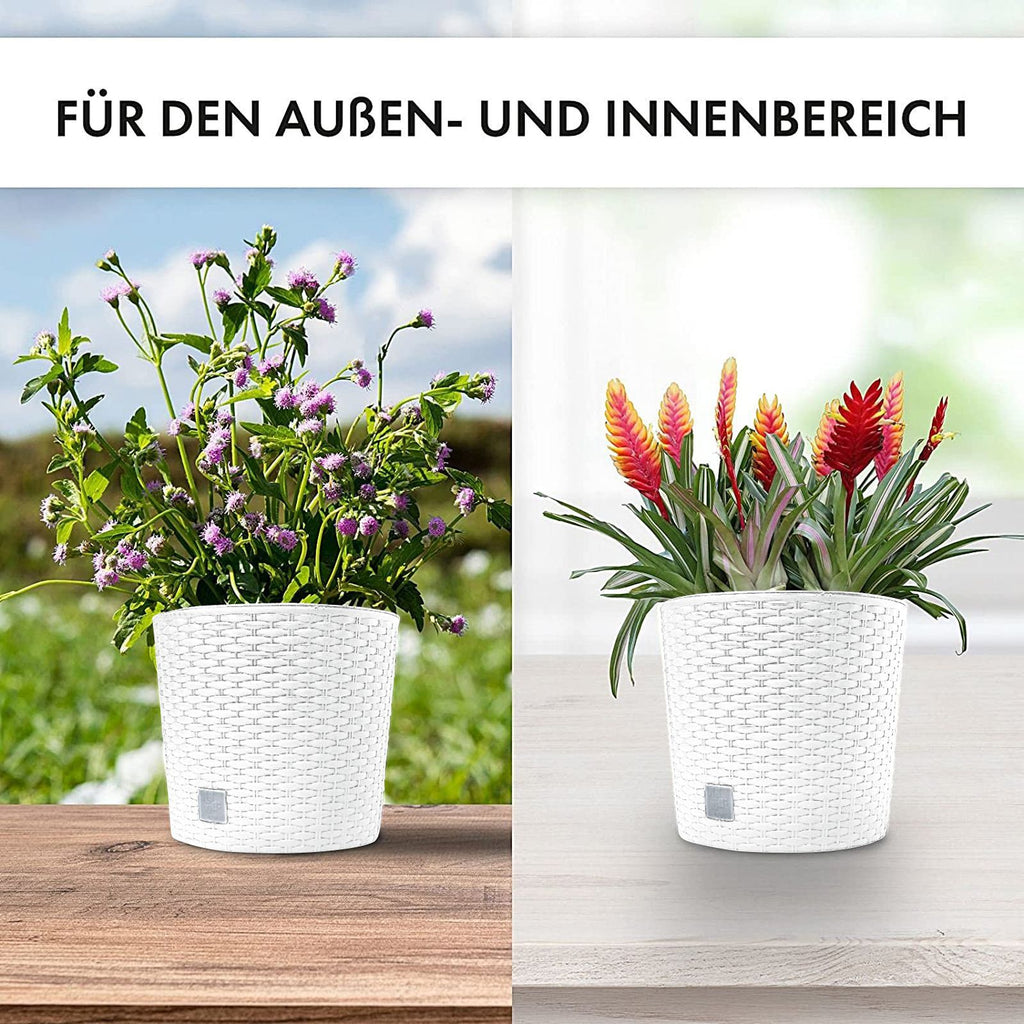 Pot de fleur extérieur effet rotin avec insert Ø 20 à 40 cm