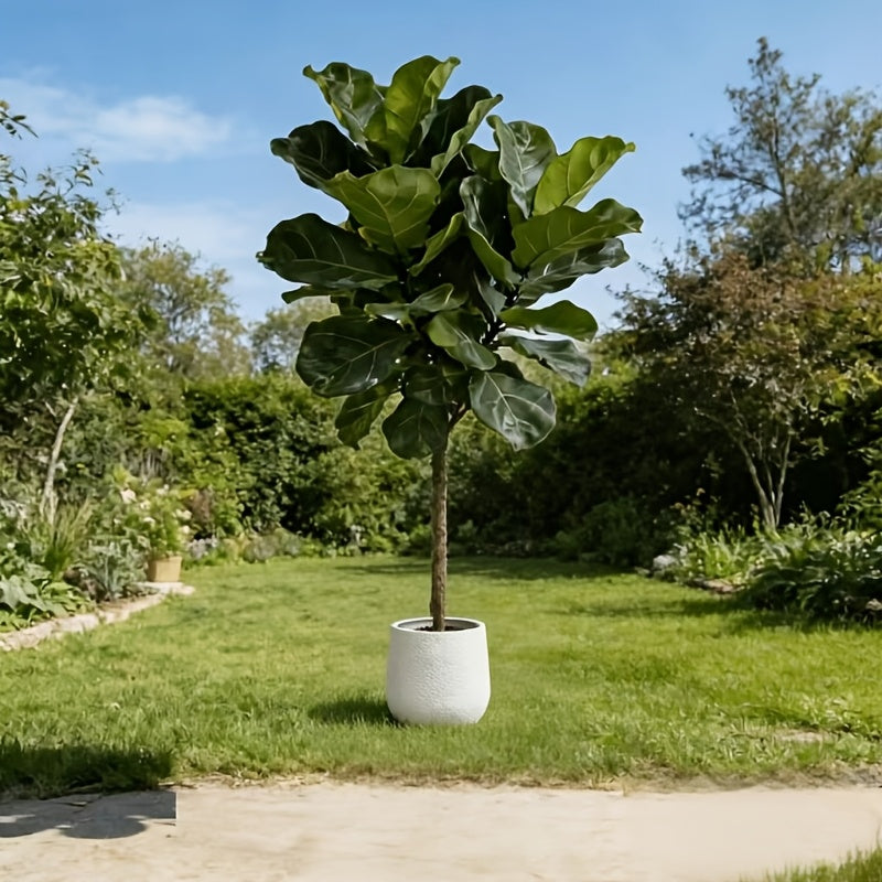 Pot de fleur extérieur en résine Ø 27 cm, blanc ou noir