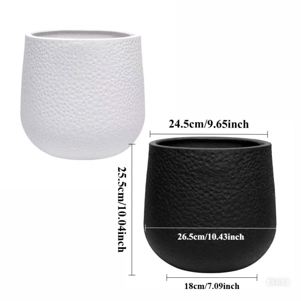 Pot de fleur extérieur en résine Ø 27 cm, blanc ou noir
