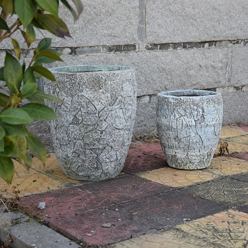 Pot de fleur d'extérieur en terre cuite aspect pierre Ø 28 cm