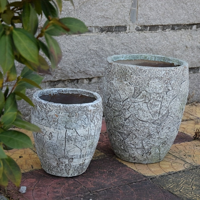 Pot de fleur d'extérieur en terre cuite aspect pierre Ø 28 cm