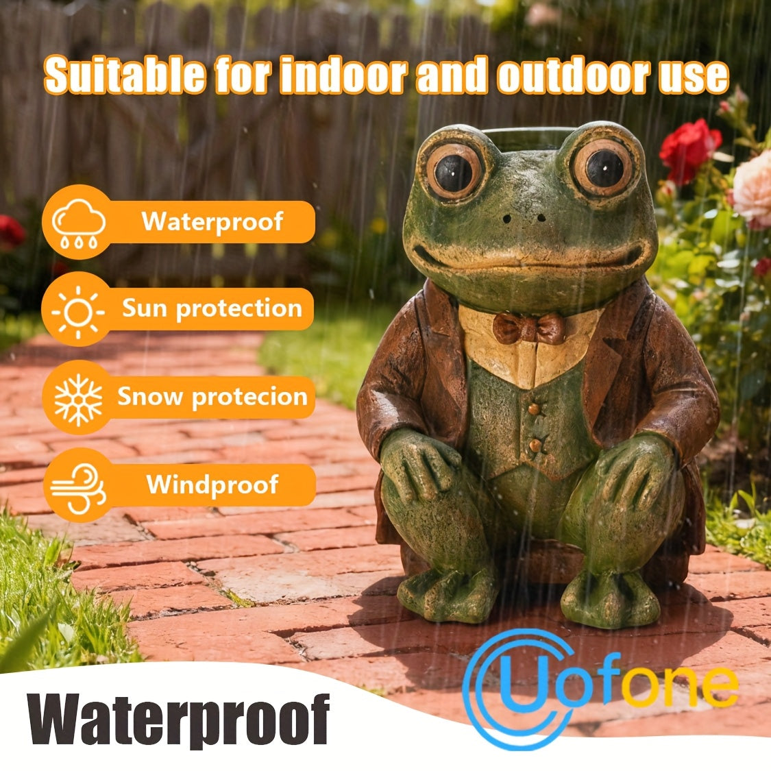 Pot de fleur grenouille en résine — statue de jardin 21 cm