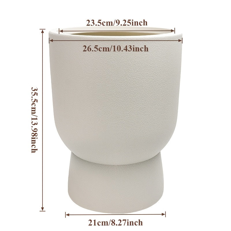 Pot de fleur d'intérieur beige Ø 27 cm avec trou de drainage