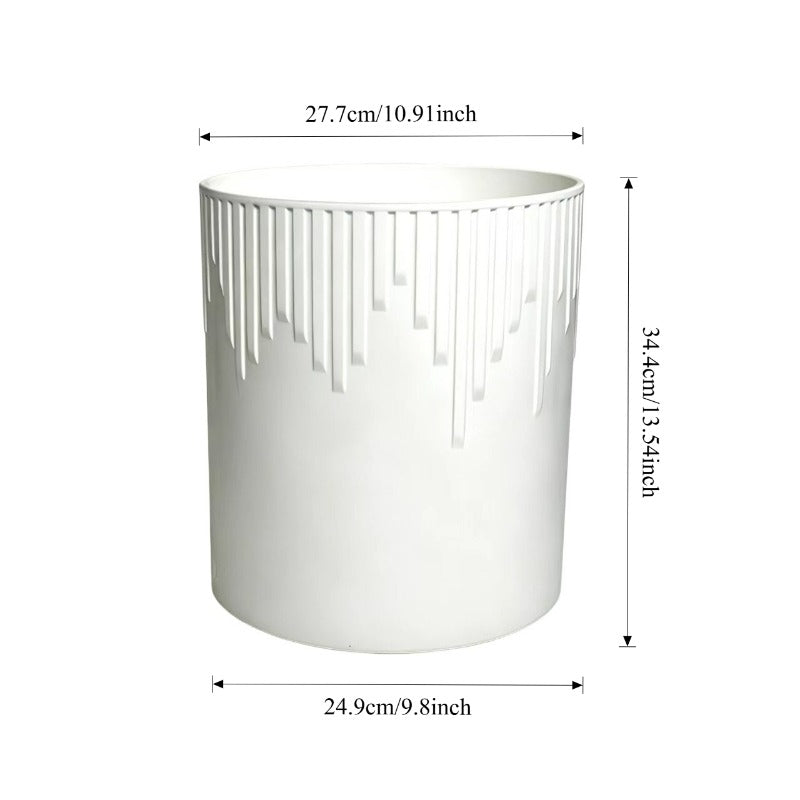 Pot de fleur d'intérieur blanc en résine à relief Ø 28 cm
