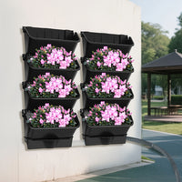 Pot de fleur mural 8 bacs avec drainage et tuyau