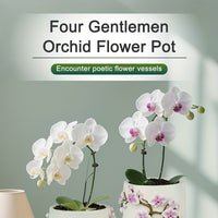 Pot de fleur pour orchidée en résine relief floral — Ø 15 cm