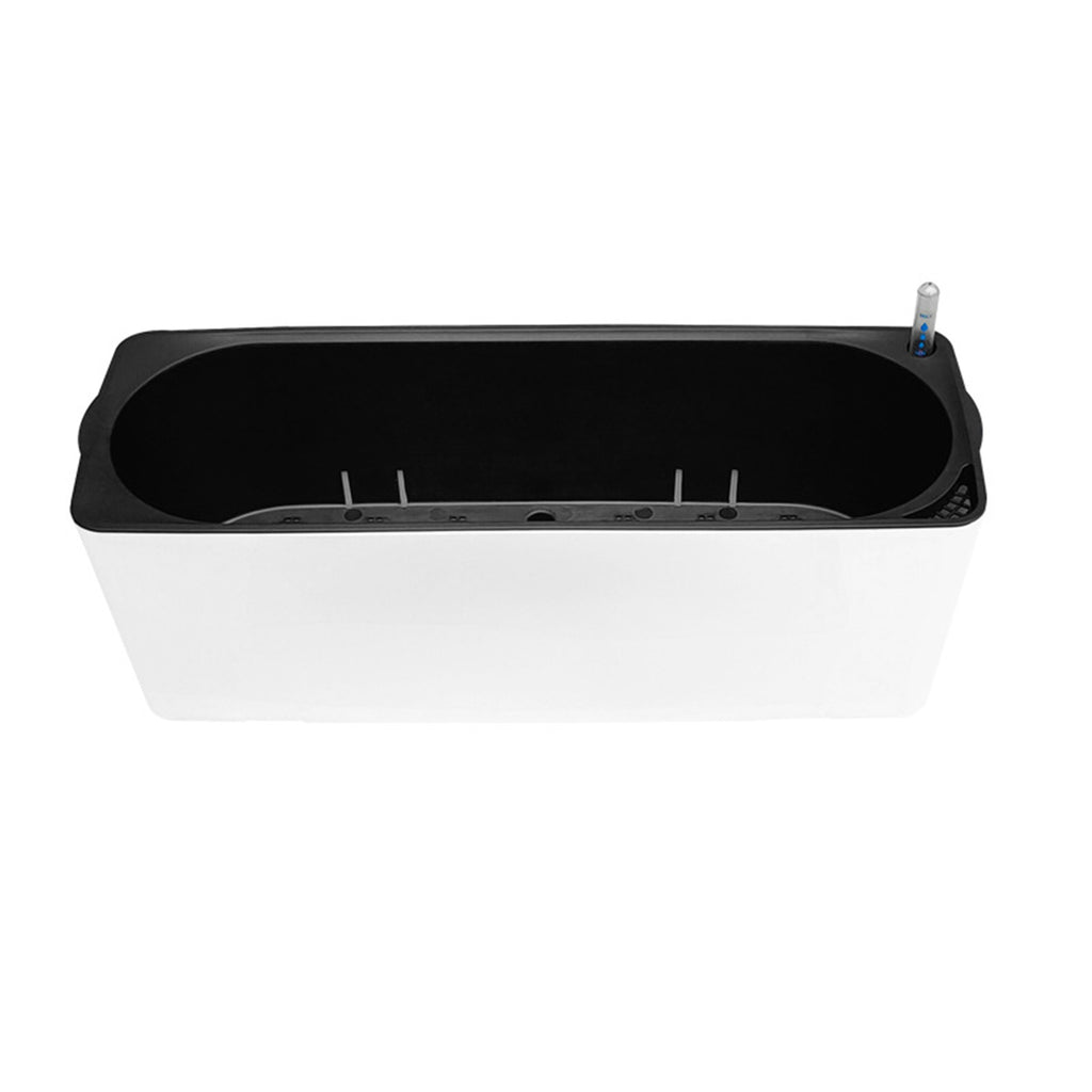 Pot de fleur rectangulaire blanc 40 cm à réserve d'eau intégrée