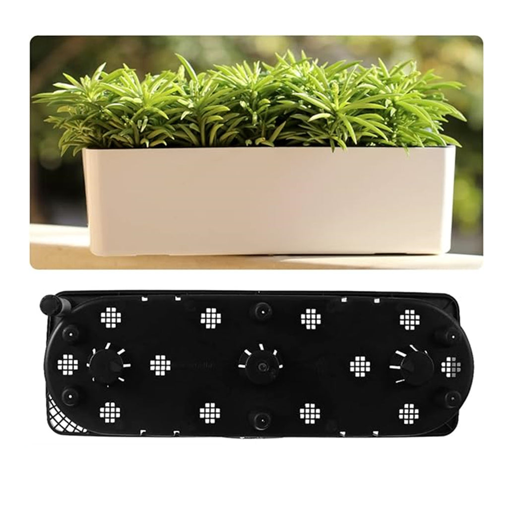 Pot de fleur rectangulaire blanc 40 cm à réserve d'eau intégrée