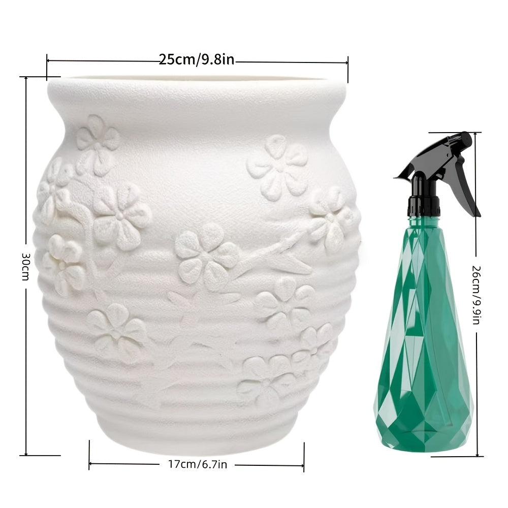 Pot de Fleur Blanc de 30cm + Vaporisateur