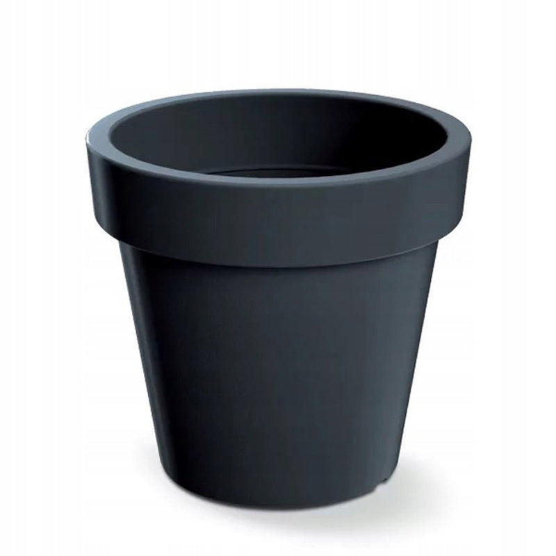 Pot de fleur rond anthracite Ø 20 cm en plastique, 3,4 L
