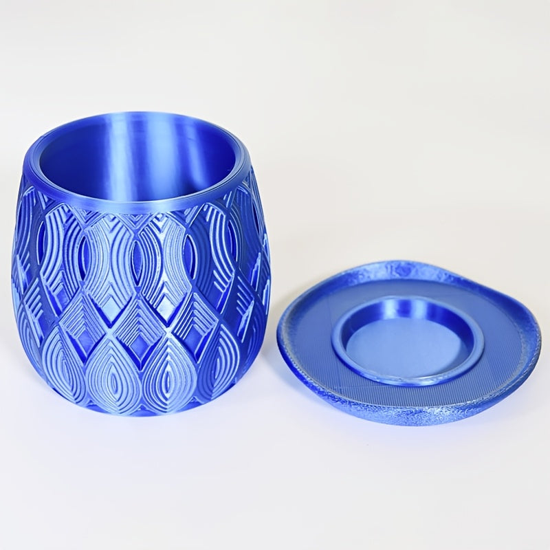 Pot de fleur rond à motif Art déco Ø 11 cm, soucoupe incluse