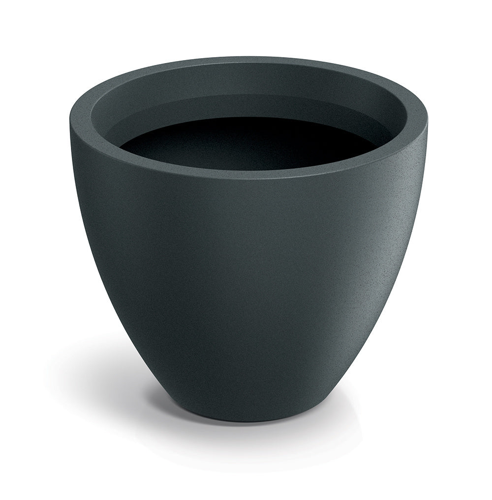 Pot de fleur rond aspect pierre Ø 38 cm, 23 L, anthracite