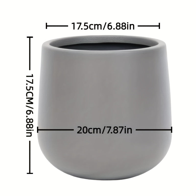 Pot de fleur rond galbé Ø 20 cm mat avec trou de drainage