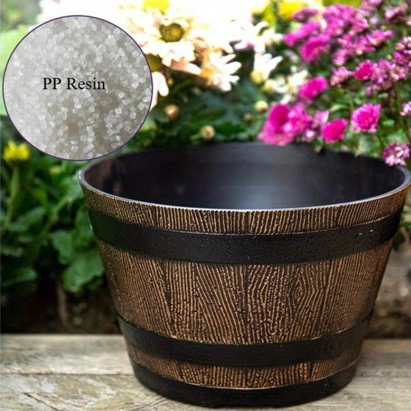 Pot de fleur tonneau Ø 31 cm avec soucoupe, 9 L de terre