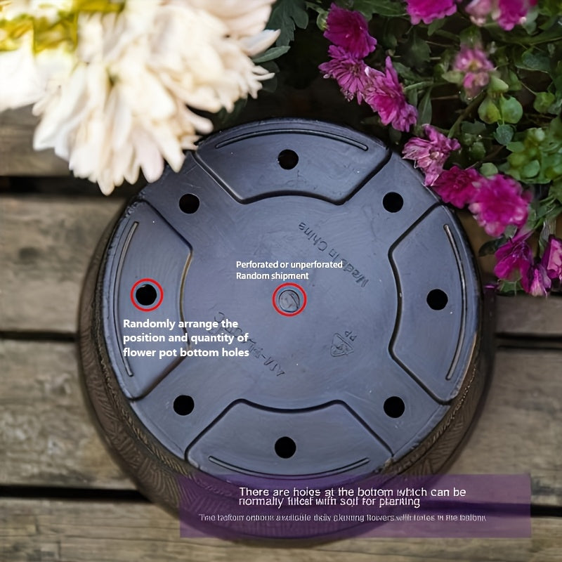 Pot de fleur tonneau Ø 31 cm avec soucoupe, 9 L de terre