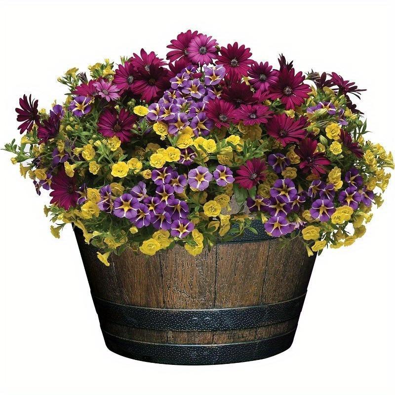 Pot de fleur tonneau Ø 31 cm avec soucoupe, 9 L de terre