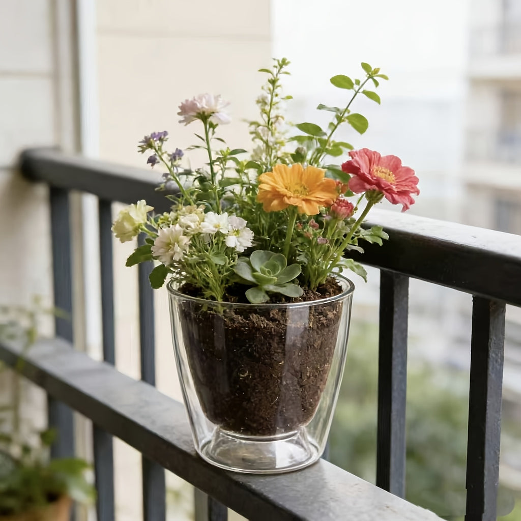 Pot de fleur transparent 11 cm — lot de 12 pour succulentes