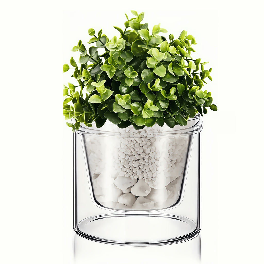 Pot de fleur en verre double paroi Ø 10 cm avec drainage