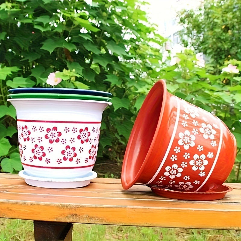 12 pots de fleurs rouges avec trous de drainage  Grandes pots de plantation paissis jardinires en plastique durables pour dcoration intrieureextrieure adapts  toutes les saisons respirants  Idal pour jardin salon balcon