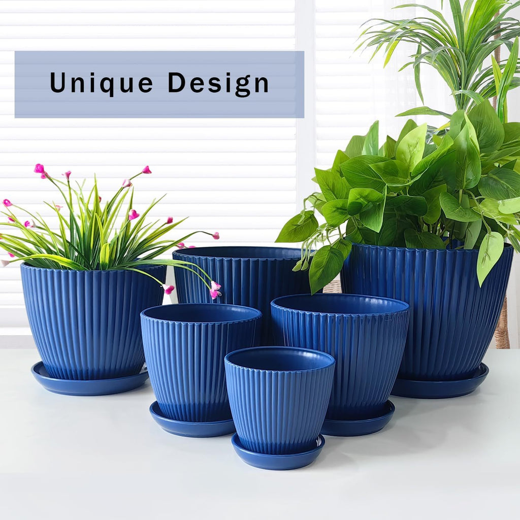 12 pots de plantes modernes et minimalistes 6 plateaux  6 pots avec trous de drainage et plateaux comprenant 6 pots de tailles 1905 cm 1676 cm 1473 cm 127 cm 1092 cm et 889 cm Cadeau de jardinage Dcoration intrieure