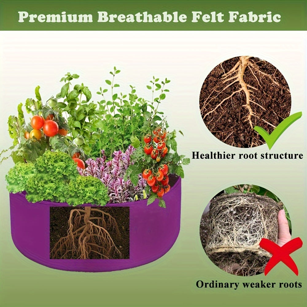 Sac de culture géotextile rond 113 L — lot de 5 pour potager