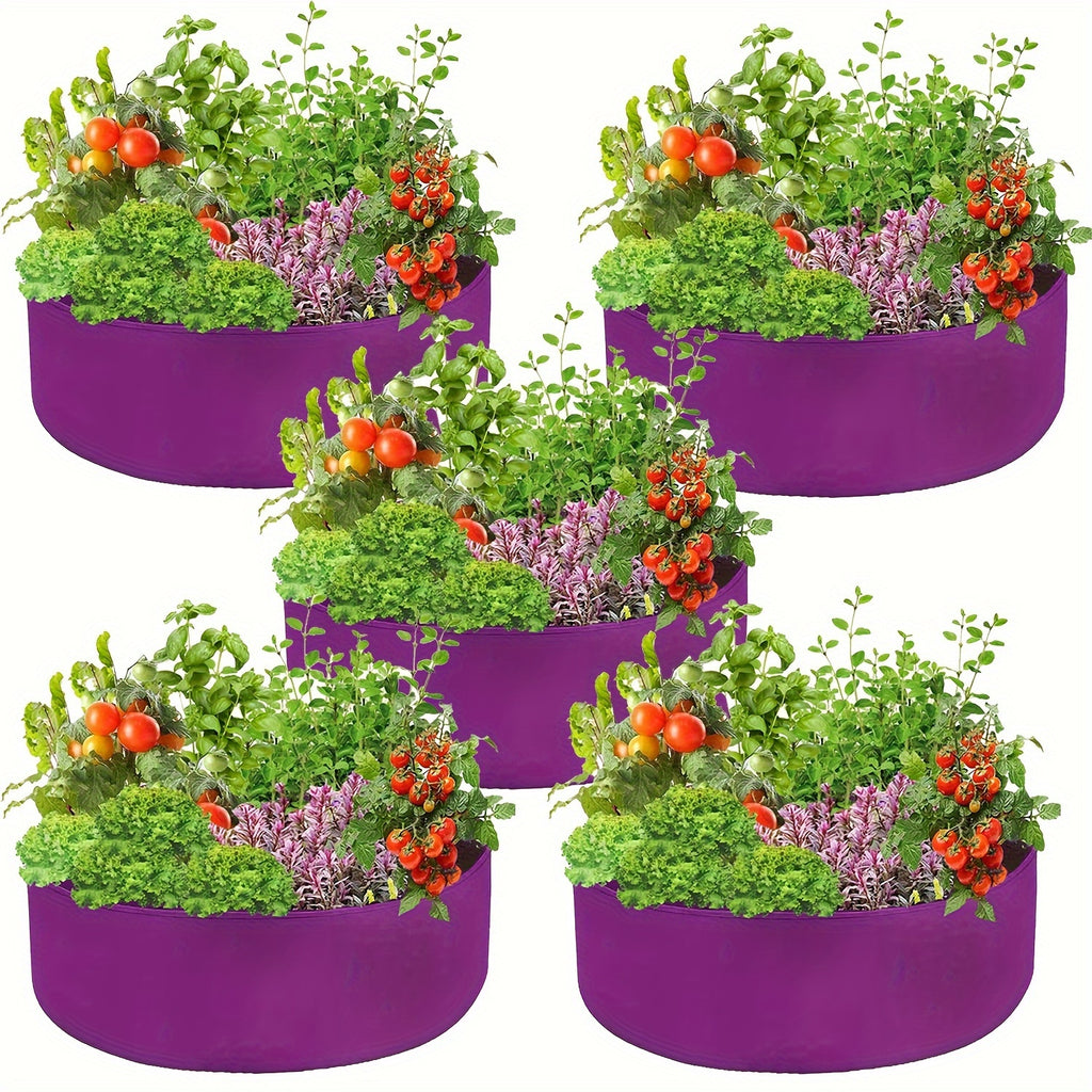 Sac de culture géotextile rond 113 L — lot de 5 pour potager