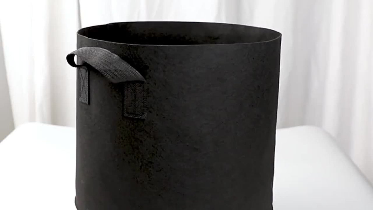 Sacs de culture 106 L — lot de 4 en feutre noir avec poignées