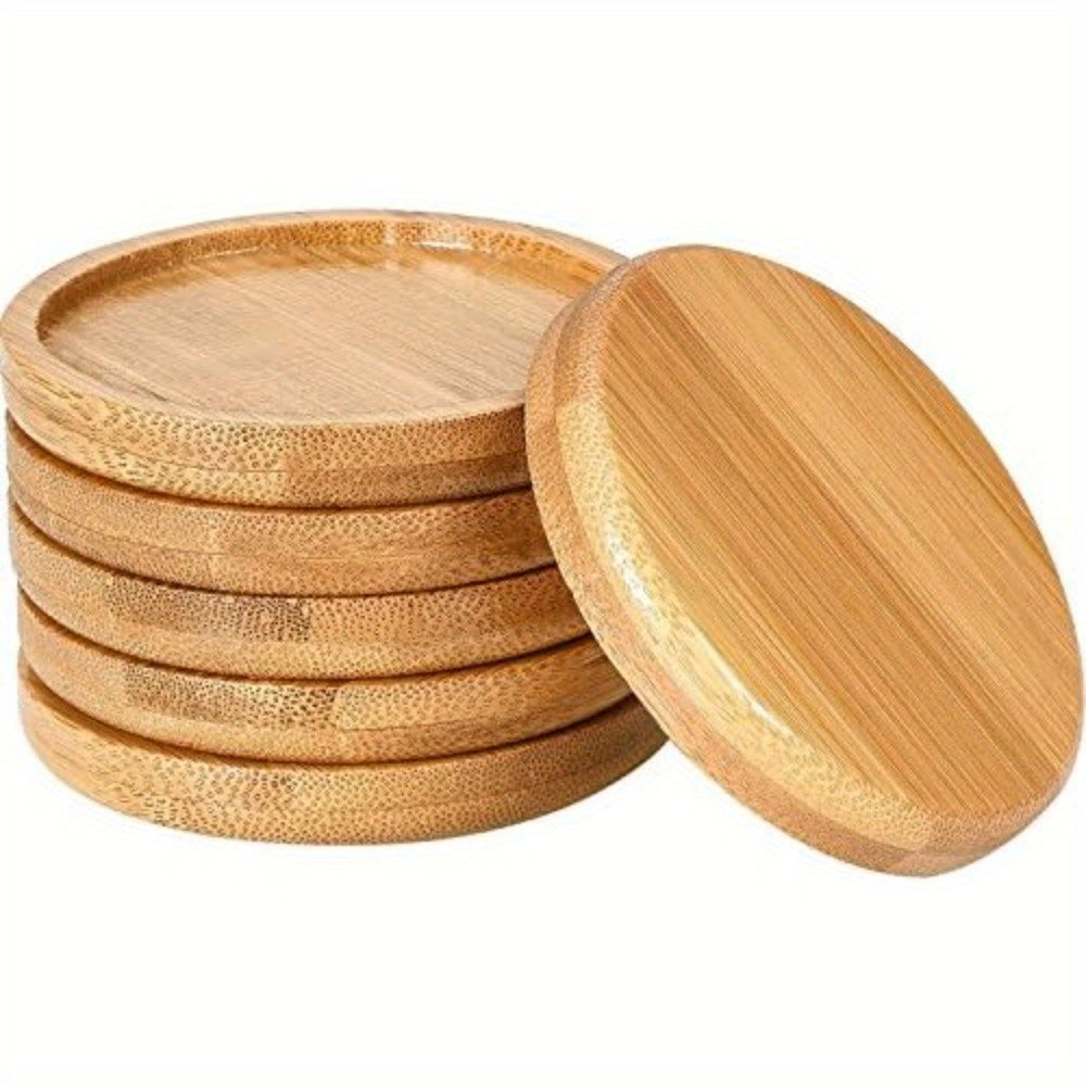 Soucoupe en bambou Ø 8 cm — lot de 12 pour petits pots de fleurs