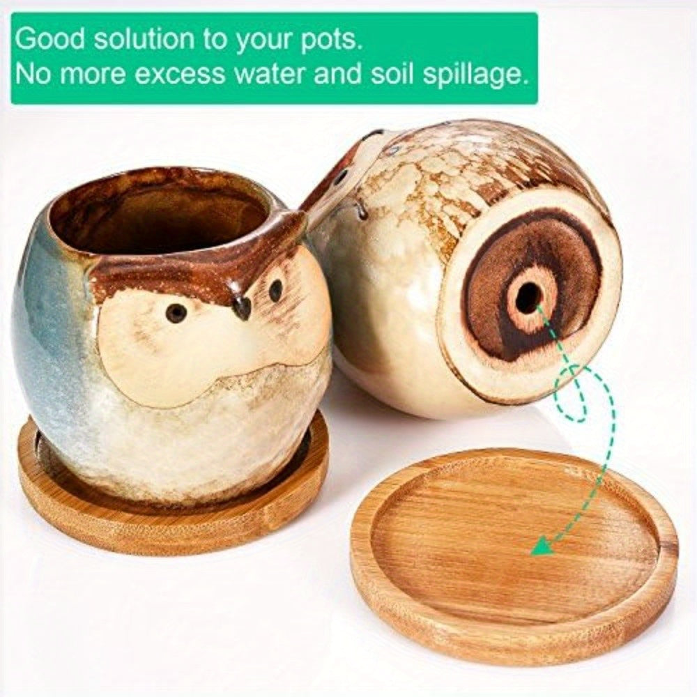 Soucoupe en bambou Ø 8 cm — lot de 12 pour petits pots de fleurs