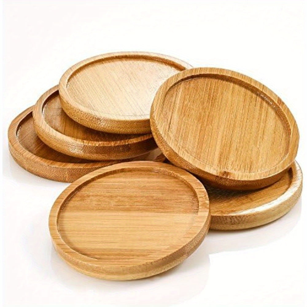 Soucoupe en bambou Ø 8 cm — lot de 12 pour petits pots de fleurs