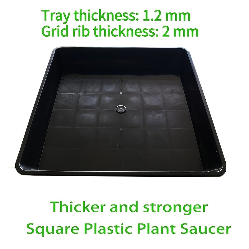 Soucoupe carrée noire pour plante — lot de 6, 3 tailles