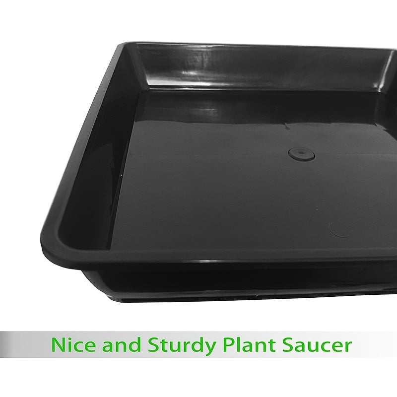 Soucoupe carrée noire pour plante — lot de 6, 3 tailles