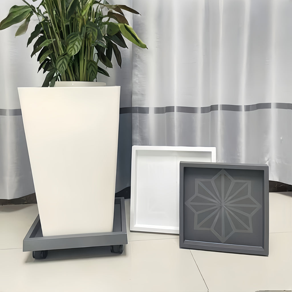 Soucoupe carrée sur roulettes 25 ou 29 cm pour pot de fleur