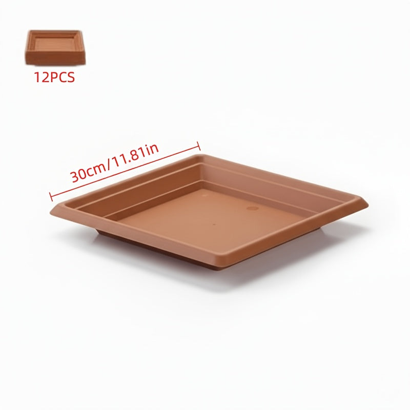 Soucoupe carrée terracotta 30x30 cm — lot de 12 en plastique