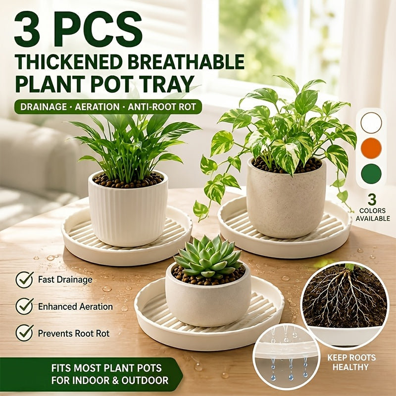 Soucoupe pour pot de fleur Ø 18 cm — lot de 3, 3 coloris