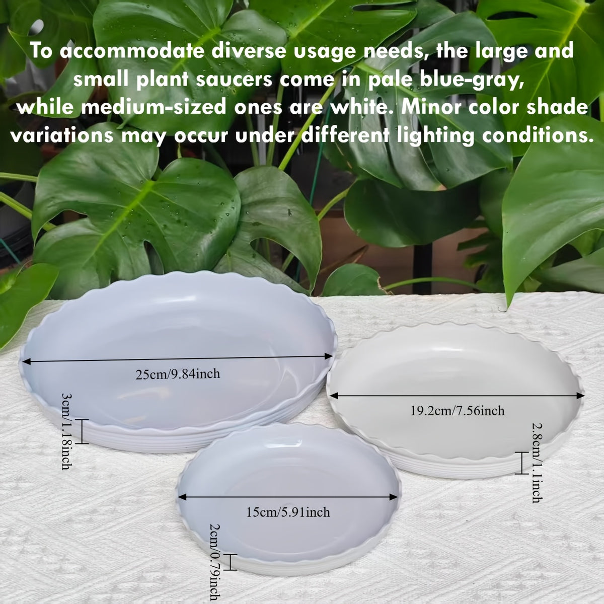 Soucoupes pour pot de fleur ondulées blanches - lot de 12