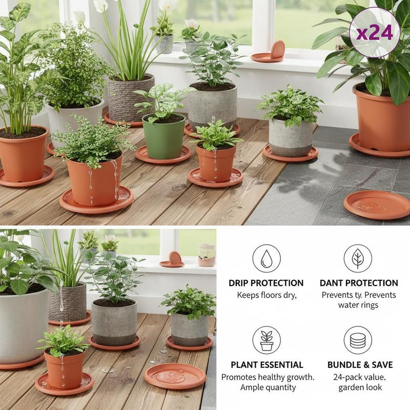 Soucoupe pour pot de fleur Ø 22 cm terracotta - lot de 24