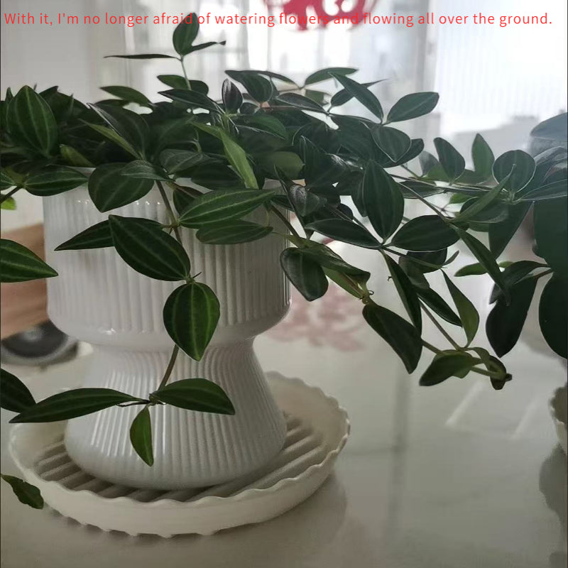 Soucoupe ventilée pour pot de fleur Ø 14 cm blanche, lot de 10