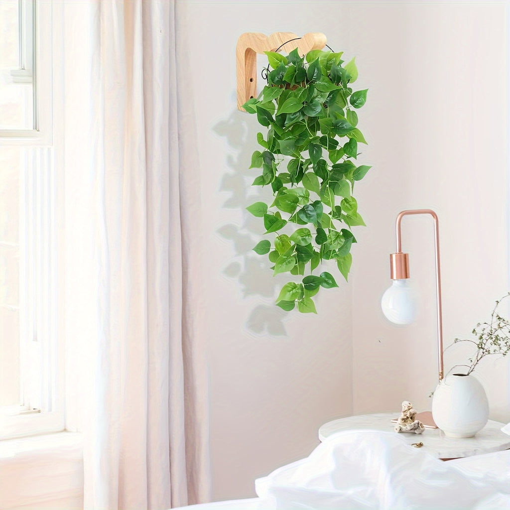 Support mural en bois pour plante suspendue – lot de 2 ondulé