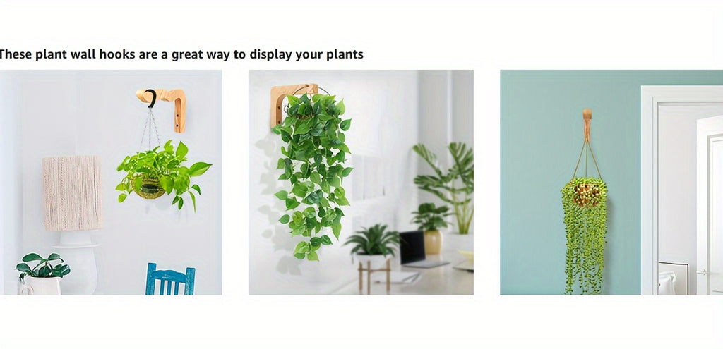 Support mural en bois pour plante suspendue – lot de 2 ondulé