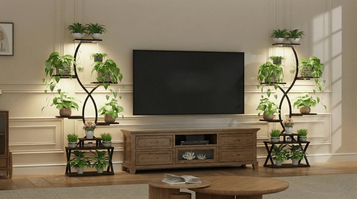 Support pour pot de fleur 8 niveaux à lampes de croissance