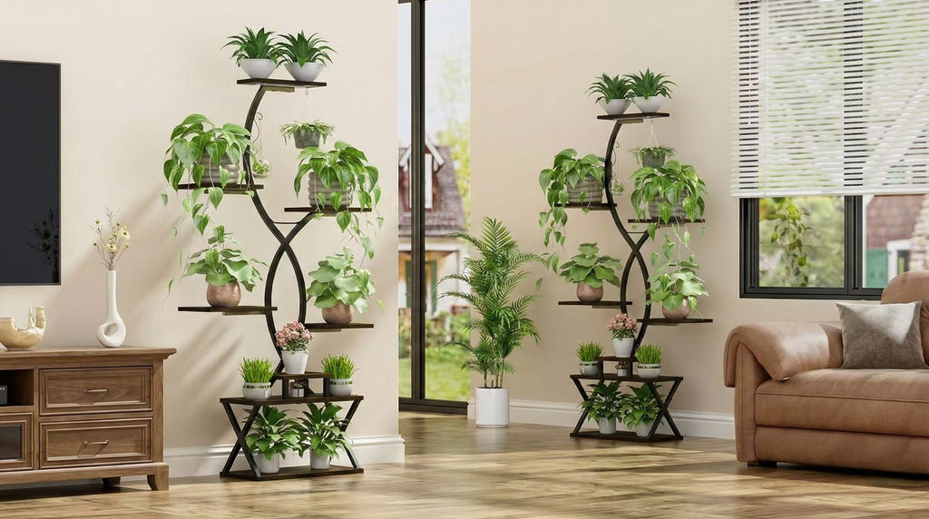 Support pour pot de fleur 8 niveaux à lampes de croissance