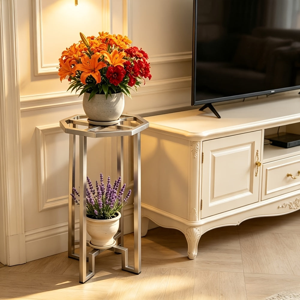Support pour pot de fleur en acier inoxydable Ø 26 × H 57 cm