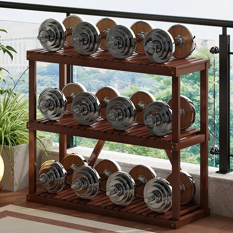 Support pour pot de fleur en bambou à 3 niveaux — teinte noyer